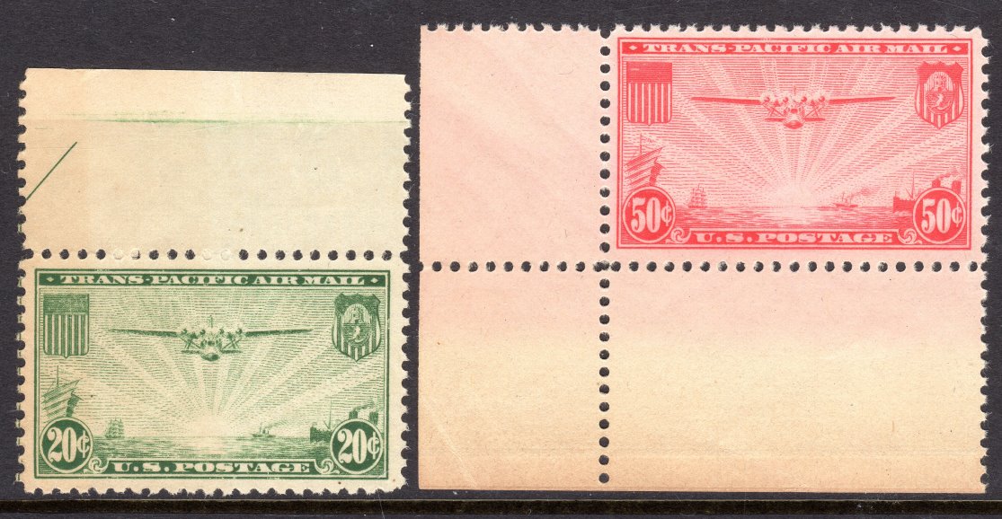 United States Scott #C 21-22 VF MNH 1937 China Clipper Margin
